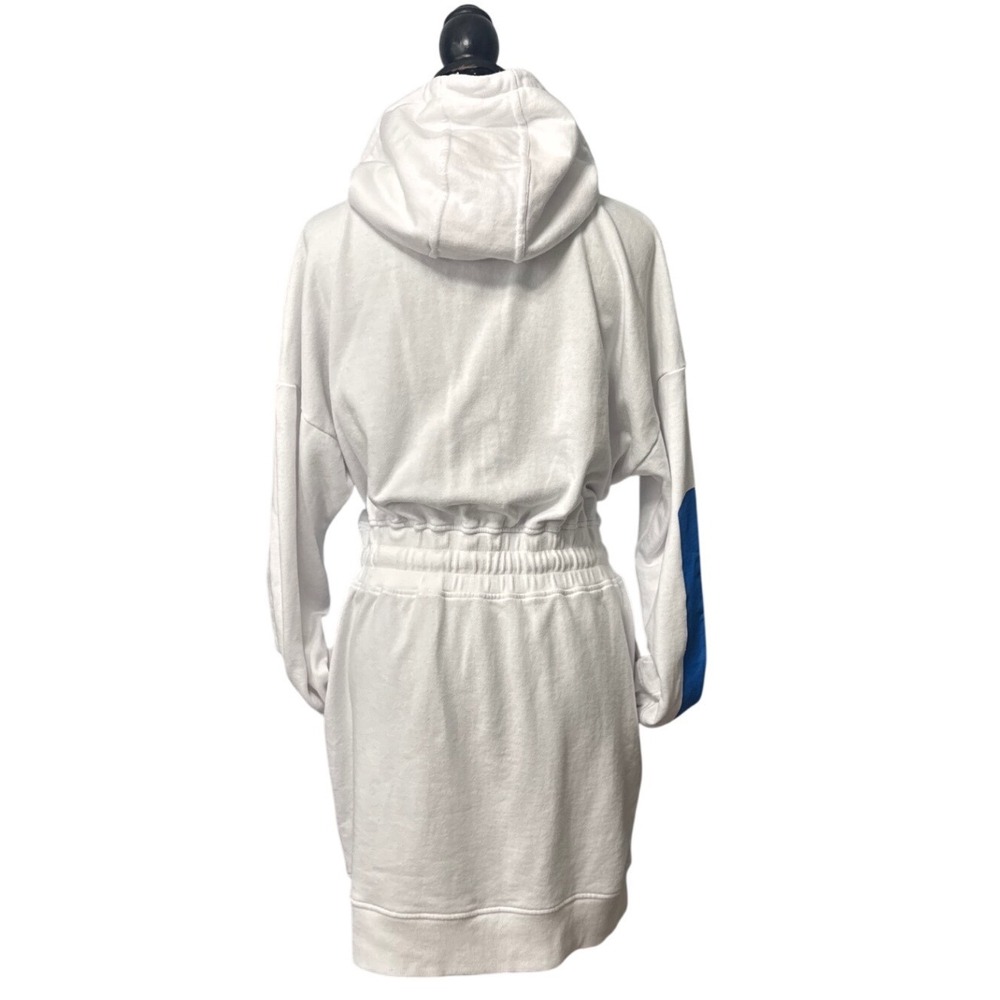 DKNY Hoodie Dress Womens Medium White Excellent Sport Logo Drawstring Waist - Picture 2 of 10